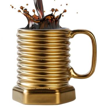 Imagem de Caneca de Café de Cerâmica,Utensílio Para Bebidas Latte De 380 Mililitros | Caneca de Cerâmica para Café e Chá - Para Latte Cappuccino Leite Vinho Sumo Cerveja Cozinha Restaurante Aniversário