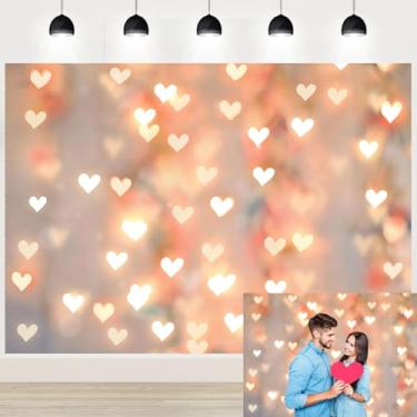 Imagem de Banner romântico com tema de coração dourado quente para casais, dia dos namorados, encontro, festa noturna, decoração de coração, bokeh galentines, suporte para cabine fotográfica, 2,1 x 1,5 m