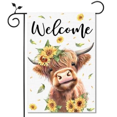 Imagem de Heyfary Primavera girassol highland vaca jardim bandeira bonito fazenda animal decoração festa de aniversário chá de bebê bem-vindo gramado quintal pátio frontal decoração ao ar livre
