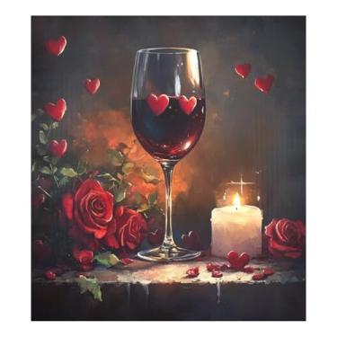 Imagem de Blueangle Capa magnética para lava-louças vinho e rosas, decoração de capa de lava-louças frontal, adesivos de eletrodomésticos, adesivos de eletrodomésticos, adesivo magnético decorativo de 58,4 cm C