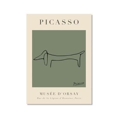 Imagem de Impressão de arte de parede verde sálvia Matisse arte de parede abstrato mercado de flores Picasso exposição pôsteres minimalistas linha arte folha boho decoração de quarto (SKU7,40.6x50.8 cm =