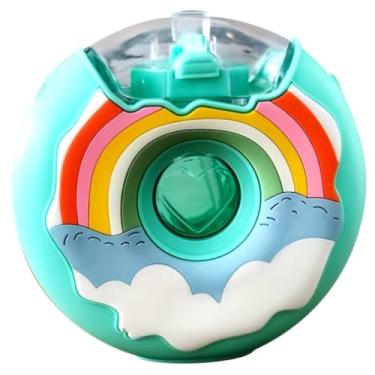Imagem de Garrafa de Água Infantil em Forma de Donut, Cantil para Crianças, Escolar e Viagens, Design Colorido com Alça (VERDE ARCOIRIS)