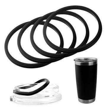 Imagem de Substituição de vedação de borracha compatível com tampa de copo Yeti de 590 ml, junta de anel O para tampa de caneca Yeti 293 ml - pacote com 4 peças de vedação de silicone de substituição