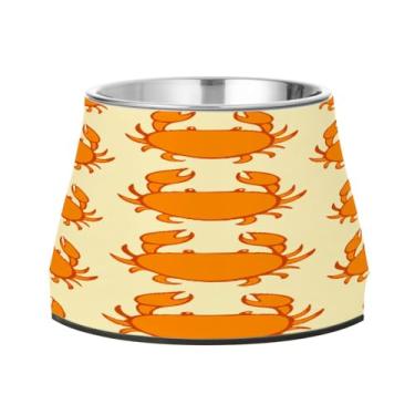 Imagem de CEBUGI Tigelas de aço inoxidável para cães e gatos, resistentes à ferrugem, removíveis, para animais de estimação, antiderrapante, para alimentação de cães e gatos, caranguejo