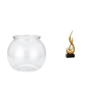Imagem de Whtkoph Vaso Moderno Transparente em Formato de Aquário com Uma Escultura Abstrata de em Resina, Ideal para Decorar O Quarto, a Sala de Estar Ou Qualque