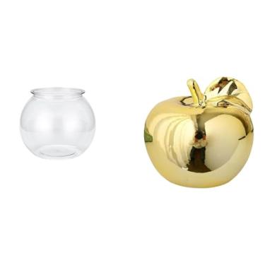 Imagem de Whtkoph Ornamento Transparente para Aquário Pequeno, Vaso, Mesa de Escritório, Escultura de Frutas, Estatueta de Cerâmica, Decoração Artesanal.