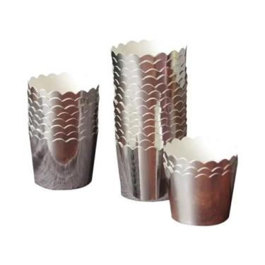 Imagem de 48 Peças De Forminhas De Papel Alumínio Para Cupcake, Copos De Muffin 