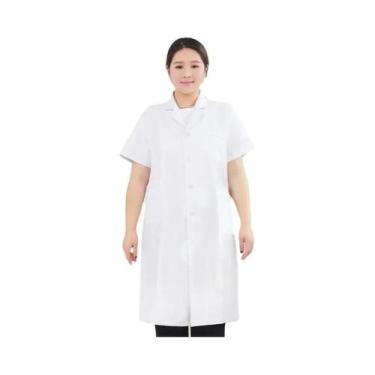 Imagem de Jaleco Branco plus Size De Manga Longa Para Médicos, Enfermeiros E Est