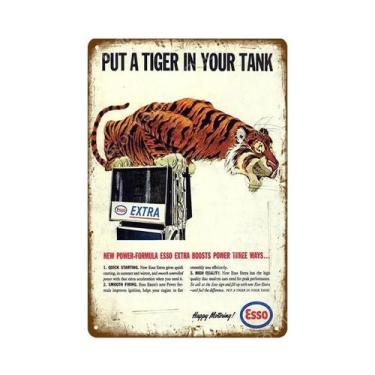 Imagem de Placa De Metal Vintage Retro Com Óleo De Motor Tigre Para Decoração De