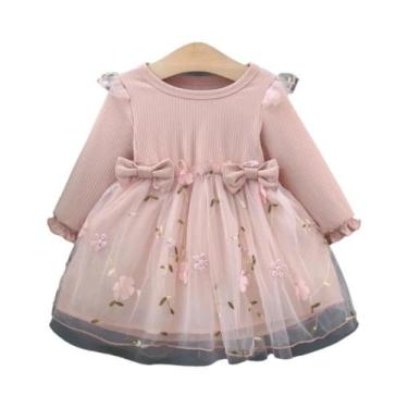 Imagem de Vestido De Princesa De Manga Longa Para Meninas Primavera Outono Com D