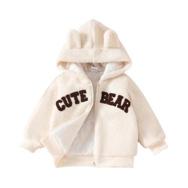 Imagem de Moletom com capuz com zíper de lã acolchoada bordada em 3D com letra d