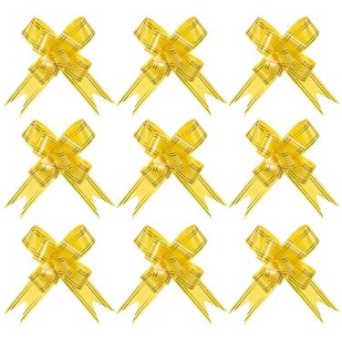Imagem de Arcos de embrulho de presente de 10 cm, pacote com 20 cestas de Natal, laços de fita de embrulho para festa, cerimônia, decoração de casamento, amarelo