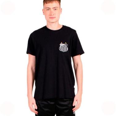 Imagem de Camiseta do Santos Classic Masculina - Surf Center, M, Preto
