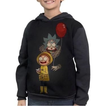 Imagem de Casaco Moletom Infantil It A Coisa Rick And Morty Pennywise, Preto, 2