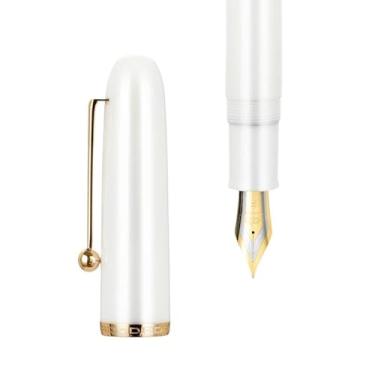 Imagem de XMKT Caneta-tinteiro acrílica transparente, ponta EF/F/M, papelaria, material escolar, canetas de escrita, PK 9019(H-Porcelain White, 0,7)