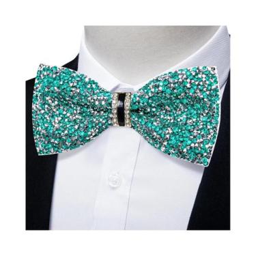Imagem de Gravata Borboleta Masculina Pré-amarrada Com Strass E Diamantes Para C