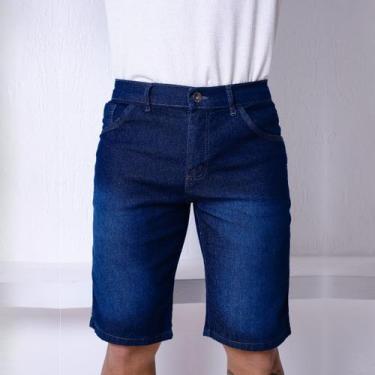 Imagem de Bermuda Masculina Slim Com Jeans Pistolada Azul De 3 Linha - Ss Jeans,