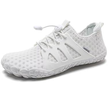 Imagem de WateLves Water Shoes – Meia aquática masculina de secagem rápida para uso ao ar livre para natação, praia, piscina, caminhadas, surfe, caminhada, Branco puro, 6.5 Women/5 Men
