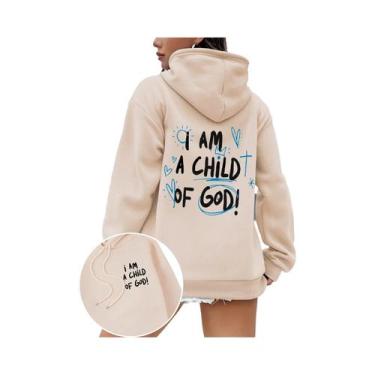 Imagem de Moletom Feminino Tamanho Grande Eu Sou Uma Criança De Deus Estilo Casu