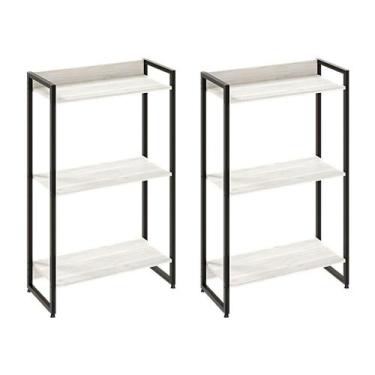 Imagem de Kit 2 Estantes Multiuso Escritório Industrial 3 Prateleiras Areta 104x