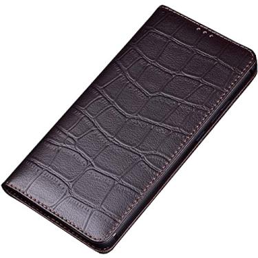 Imagem de CYSUE Capa de coldre flip para Apple iPhone 14 Plus 2022, capa fólio magnética à prova de choque à prova de arranhões para 14 Plus (Cor: marrom)