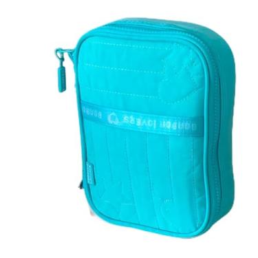 Imagem de Estojo Juvenil Box Fashion Azul Claro Colorido para Escola e Faculdade – Organização, Estilo e Praticidade|Material Resistente