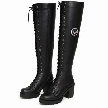 Imagem de Bota Feminina Motociclista Cano Alto Preto Couro DIfranca - 9415, 37