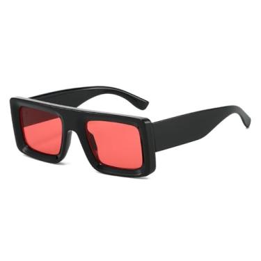 Imagem de Óculos de Sol UV400 - Lentes de Proteção Solar, Armação Larga Estilo Punk, Unissex, para Esportes ao Ar Livre, Corrida e Ciclismo, nas cores preto e vermelho.