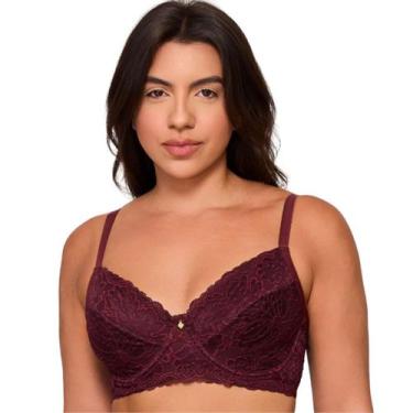 Imagem de Sutiã Sem Bojo Com Aro e Renda Nayane Rodrigues, GG, Ameixa