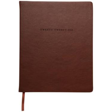 Imagem de WORLD TRAVELER Agenda 2026 semanal e mensal – 20 x 25 cm, capa dura, agenda de janeiro e dezembro, agenda diária 2026, tamanho 20 x 25 cm, marrom 2026