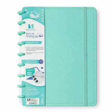 Imagem de Caderno Inteligente Discos 80 Folhas Pautadas Capa Dura Universitario Escolar Estudos 25,5cm (Verde)