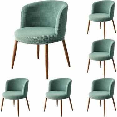 Imagem de Cadeira De Jantar Com Encosto Baixo, Capa Semi-Circular Curvada, Protetor De Cadeira Extensível Para Casa, Hotel, Escritório, Café