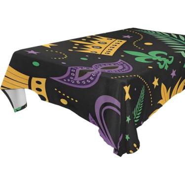 Imagem de Blueangle Toalha de mesa de baile de máscaras de carnaval – Toalha de mesa retangular de poliéster impermeável e resistente a manchas para ambientes internos e externos, 137 x 183 cm (568)