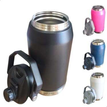 Imagem de Garrafa Térmica Inox 1.9 Litros Dupla Camada De Isolamento Térmico Agua Gelada Cerveja Premium (PRETO)