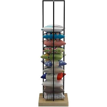 Imagem de Prateleira comercial de armazenamento de almofadas - Prateleira de exibição de almofada de chão para varejo e hotel, 60 x 60 x 200 cm, ferro preto e branco elegante, perfeito para organizar