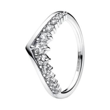 Imagem de Anel Feminino De Prata Esterlina 925 Com Coração E Flor, Tamanhos 6-9,