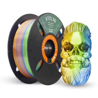 Imagem de XTZL3D Filamento de impressora 3D PLA+ de alta velocidade, coextrusão tricromática de 1,75 mm de diâmetro com +/- 0,02 mm, carretel reutilizável compatível com Bambu AMS e a maioria das impressoras