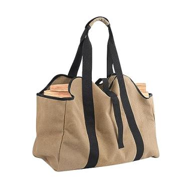 Imagem de Pacote de lenha multifuncional portátil bolsa de armazenamento de lenha para lareira interna e externa bolsa de lenha de grande capacidade