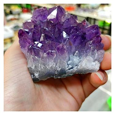 Imagem de Cristal Natural Rough Popular Natural Uruguai Ametista Cluster Original Rough Raw Purple Crystal Clusters Druse para Decoração de Reiki (Tamanho: 500g) (Tamanho: 200g 2pc)