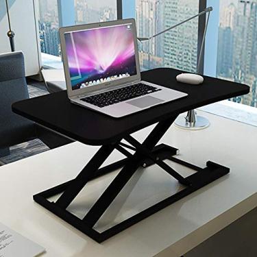 Imagem de ZXLPHA Mesa de computador levantável em pé dobrável para laptop, mesa de trabalho, levantável, móvel, para escritório