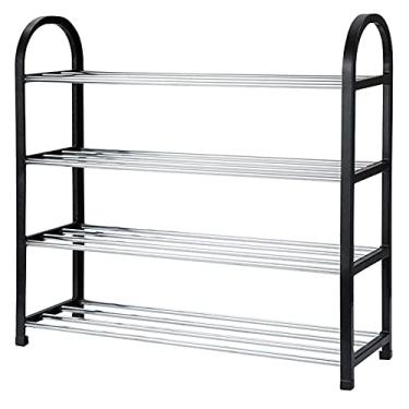 Imagem de Organizador de sapatos de entrada armário de sapatos multicamadas simples sapateira de aço inoxidável rack de armazenamento multifuncional armário de sapatos ideal sapateira (tamanho: PP) ()