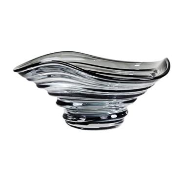 Imagem de Pratos de frutas decoração moderna moda bandeja de frutas de vidro simples bandeja de frutas ondulada leve luxo grande capacidade decorações de armazenamento doméstico pratos de frutas/prato de frutas