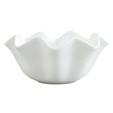 Imagem de Cesta de frutas, bandeja de frutas, tigela de cerâmica para servir de cozinha, para macarrão, cereal, pipoca, lanche, forno e lava-louças segura para micro-ondas, bandejas de frutas brancas para festa