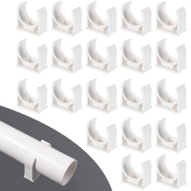 Imagem de LEPEVNEY Grampo Pex Grampos de PVC Grampos de tubo de 20 mm, adequado para bandejas de TV OD de 20 mm/0,79 polegadas, cabide de tubulação, suporta PEX, mangueira, tubos de água e óleo, 20 peças