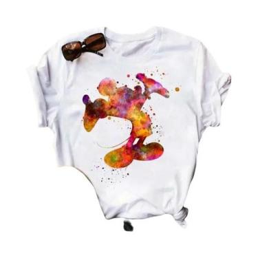 Imagem de Camiseta Feminina Engraçada Com Estampa Do Mickey Mouse, Camiseta De A