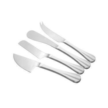Imagem de Conjunto 4 Facas para Queijo de Aço Inox Prateada Gourmet - Lyor