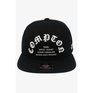 Imagem de Boné Compton Aba Reta Snapback Born And Raised Preto-Unissex