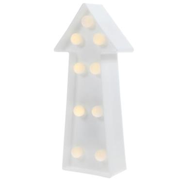 Imagem de Hemobllo Placa de seta iluminada LED, letreiro de seta 3D iluminado para quarto de crianças, aniversário, Natal, decoração de parede de festa de casamento (branco)