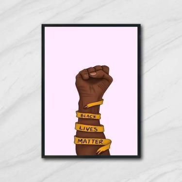 Imagem de Quadro Black Lives Matter 45X34Cm - Com Vidro Moldura Preta