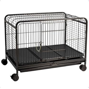 Imagem de Gaiola leva pet Grande Premium com Rodinhas para Coelho, Porquinho da Índia, Hamster e Chinchila, Metal Resistente com Bandeja Higiênica e Trava, 54.5x52.5x55.5cm